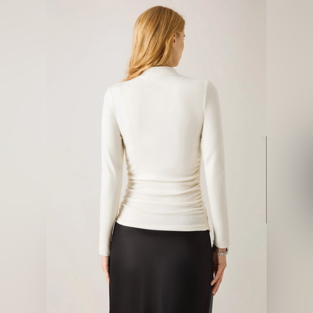 NWT. OGL Thermal Ruched Sides Tuckable Mockneck. TopOff White. Size Small. - Picture 7 of 7